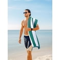thumbnail image 2 of Utopia Towels 4 Pack Cabana Stripe Beach Towel, 30 by 60 Inches, Oversized 100% Ringspun Cotton Pool Towels, Highly Absorbent Bath Towels for Beach Green, 2 of 8