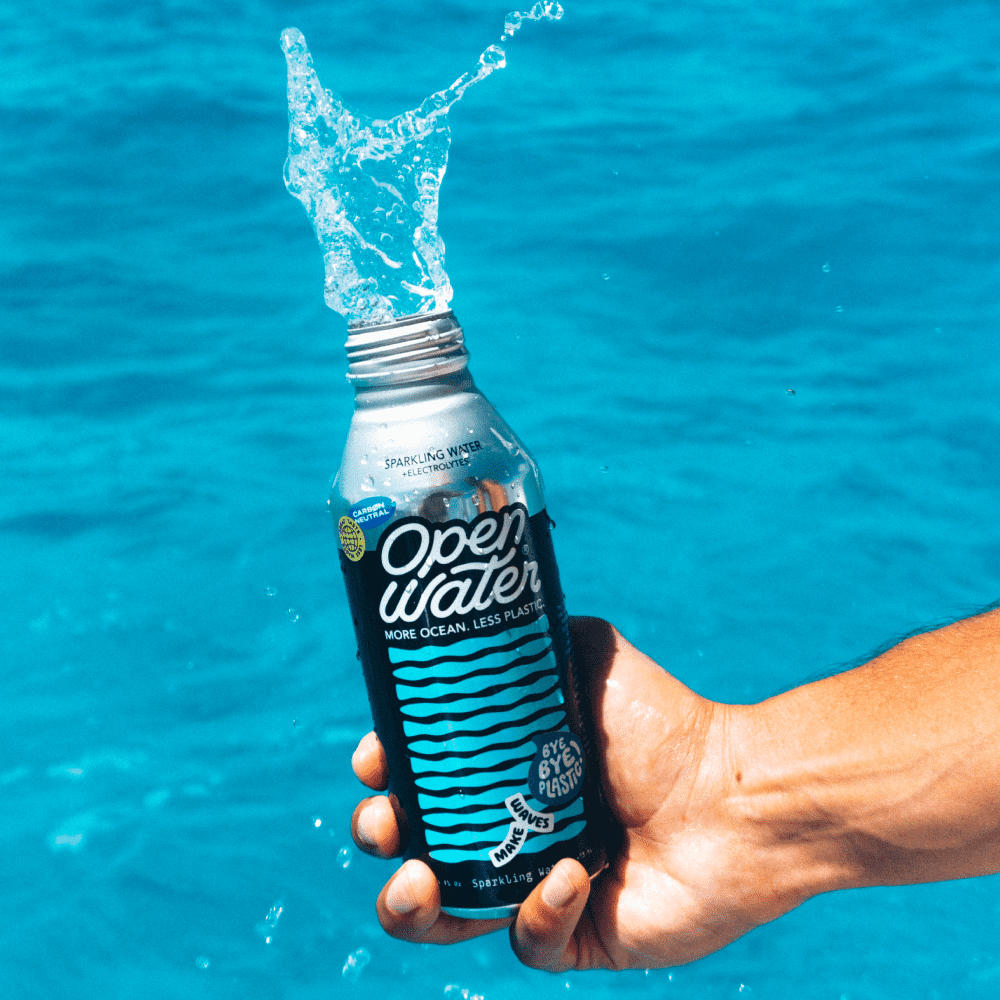 Open Water | Sparkling Bottled Water with Electrolytes in 16-oz Aluminum Bottles (3 Cases, 36 bottles TOTAL) | BPA-Free and Eco Friendly