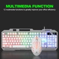 thumbnail image 6 of LED Keyboard and Mouse, 104 Keys Rainbow Backlit Gaming Keyboard, USB Wired Computer Keyboards and Mouse Combo for Games, Office, Household, Gifts for Men&Boyfriend(White), 6 of 6