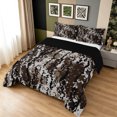 thumbnail image 2 of Manfei Rustic Camouflage Full Size Comforter Sets, Mid Century Camo Bedding Comforter Set, Charcoal Gray, Black Reversible, 3pcs, 1 Comforter and 2 Pillowcases, 2 of 7