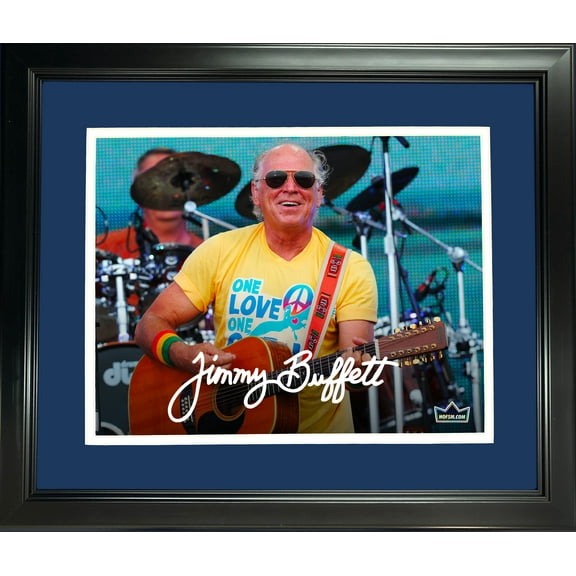 Framed Jimmy Buffett Facsimile Laser Engraved Signature Auto 11"x14" Music Photo HOFSM Holo