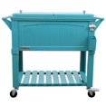 thumbnail image 1 of Permasteel Antique-Style Rolling Patio Cooler – 80 Qt / 110 Can Capacity – Powder-Coated Steel – Teal, 1 of 8