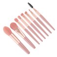 thumbnail image 4 of Juego de 8 brochas de maquillaje portátiles profesionales para sombras de ojos, kit de brochas cosméticas con bolsa de almacenamiento para mujeres, color rosa, 4 of 14