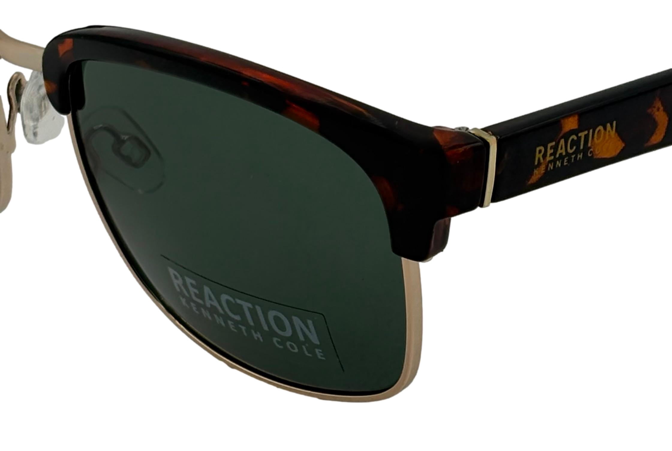 Kenneth Cole Reaction Dark Havana Mens Square Plastic Sunglass, KC1433. 52N