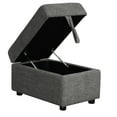 thumbnail image 5 of Euroco Chenille Convertible Sectional Sofa with Pillows and Stools, Dark Gray, 5 of 8