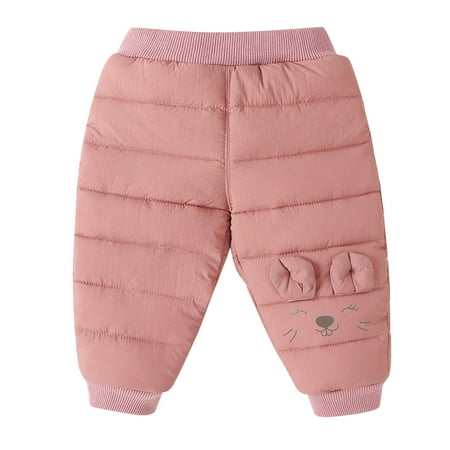 

nsendm Boy Pants Size 12 Toddler Children Kids Infant Baby Boys Girls Cute Cartoon 18 Months Boy Clothes Winter Pink 3-4 Years