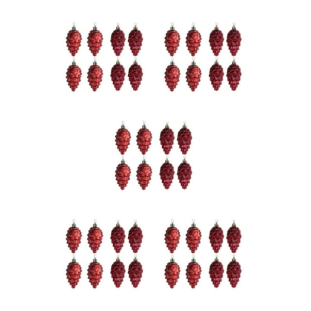 Maytalsory 8pieces Plastic Pine Tree Hanging Conveniently Designed Decorations For Easy Wine Red 5Set
