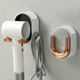 thumbnail image 3 of Hair Dryer Holder With Storage Caddy And Cord Hook, Adhesive Blow Dryer Holder Stand Wall Mount Hair Tool Organizer Hanger For Bathroom(One Size,White), 3 of 3