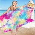 thumbnail image 2 of Beach Towels Oversized Quick Dry,Summer Bold &Bright Beach Towels,Microfiber Lightweight Tie Dyeing Gradient Bath Towel Sandproof Beach Blanket Multi-Purpose Towel for Travel Swimming Pool, 2 of 5