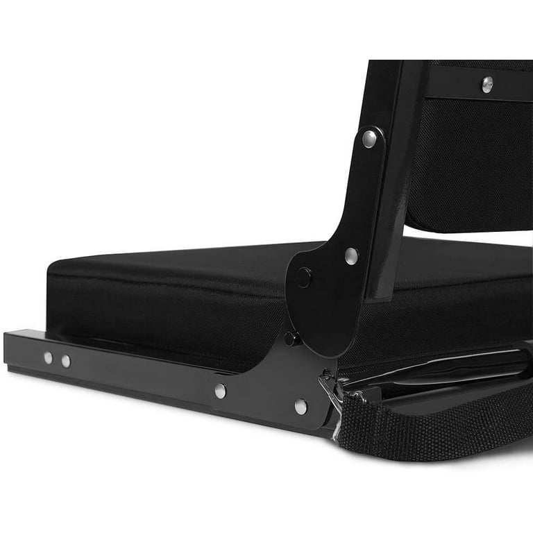 HABUTWAY Stadium Seat for Bleachers with Back Support and Thick Cushion,  Bleacher Seat with Shoulder Strap and Side Pocket Hold up 350lbs Bench  Chair
