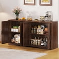 thumbnail image 2 of Uforic 62 " Farmhouse Buffet Sideboard Cabinets with 4 Door, Coffee Bar Cabinet with Adjustable Shelves, Kitchen Storage Cabinet Accent Entryway Chest Console Table,Rustic Brown, 2 of 9