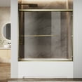 thumbnail image 3 of Sunny Shower Double Sliding Bathtub Door 60 in.W x 57 in.H Brushed Gold Finish Framed with 1/4 in. Clear Tempered Glass, 3 of 11
