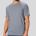 thumbnail image 4 of Mens Cropped T Shirt Vintage Big & Tall Plain Short/long Sleeve Short Sleeve Tennis Shirt Casual Stylish Casual Beach Basic Tee,Grey,XL, 4 of 4