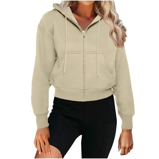 90 Degree By Reflex Women's Side Slit Full Zip Fleece Crop Hoodie