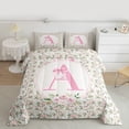thumbnail image 2 of Castle Fairy Monogrammed Letter A 3 Pieces Queen Comforter Set for Teens Boys Girls,Kawaii Bow Ultra Soft Bedding Sets,Chic Flower Rose Bedding Comforter Set,Super Cozy Room Decor, 2 of 8