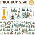 thumbnail image 2 of 12 Sheets Christmas Rub on Transfer Stickers Snowman Deer Window Clings Furniture Decal, 2 of 9