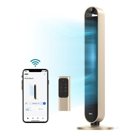 Dreo Smart Tower Fan with Remote, 42 Inch, Floor Fan with 120° Ultra Wide & Customizable Oscillation, Quiet, Bladeless Fans for Bedroom, Home & Office