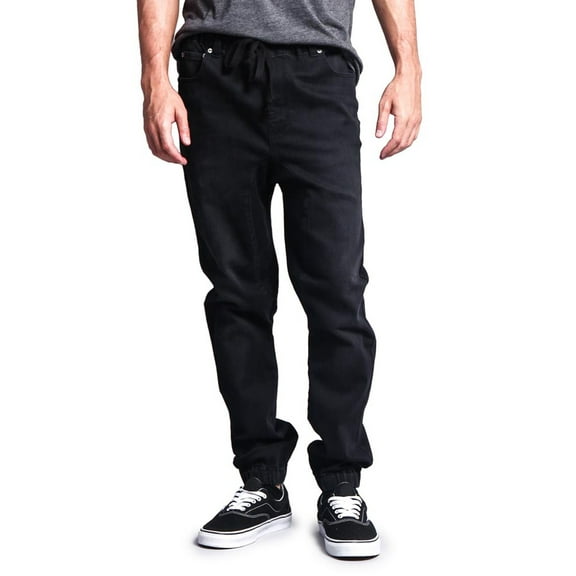Victorious Mens Drop Crotch Jogger Denim Pants, Multiple Colors & Up to 5XL