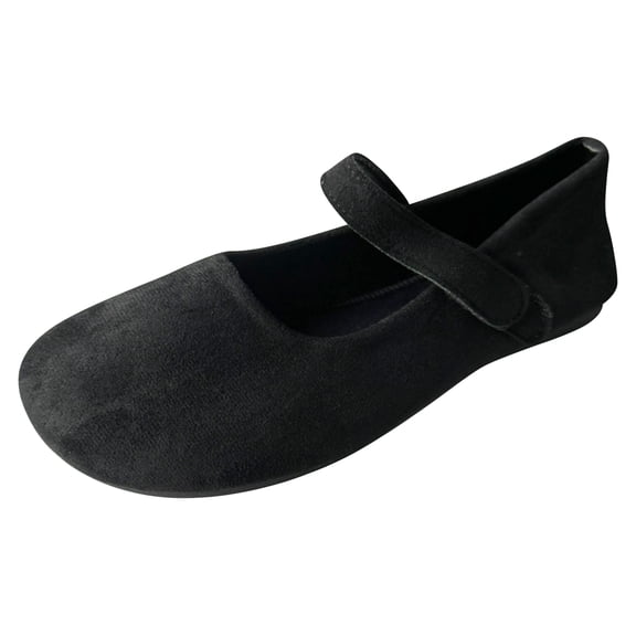 Domzle Women's Barefoot Shoes Walking Mary Jane Flats Running Zero Drop Sole Casual Slip On Sneakers Hiking Breathable Soft Fashion Shoes Black