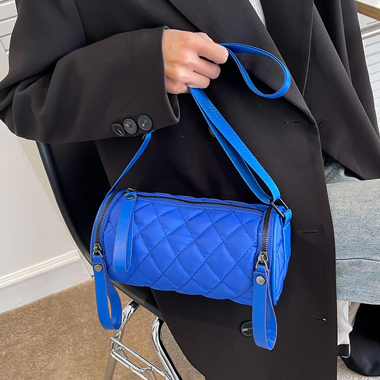 Fashion Women Barrel Shaped Shoulder Bag Crossbody Bucket Bag Cylinder Blue Walmart