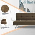 thumbnail image 4 of Vineego Modern Convertible Fabric Futon Sofa Bed, Brown, 4 of 7
