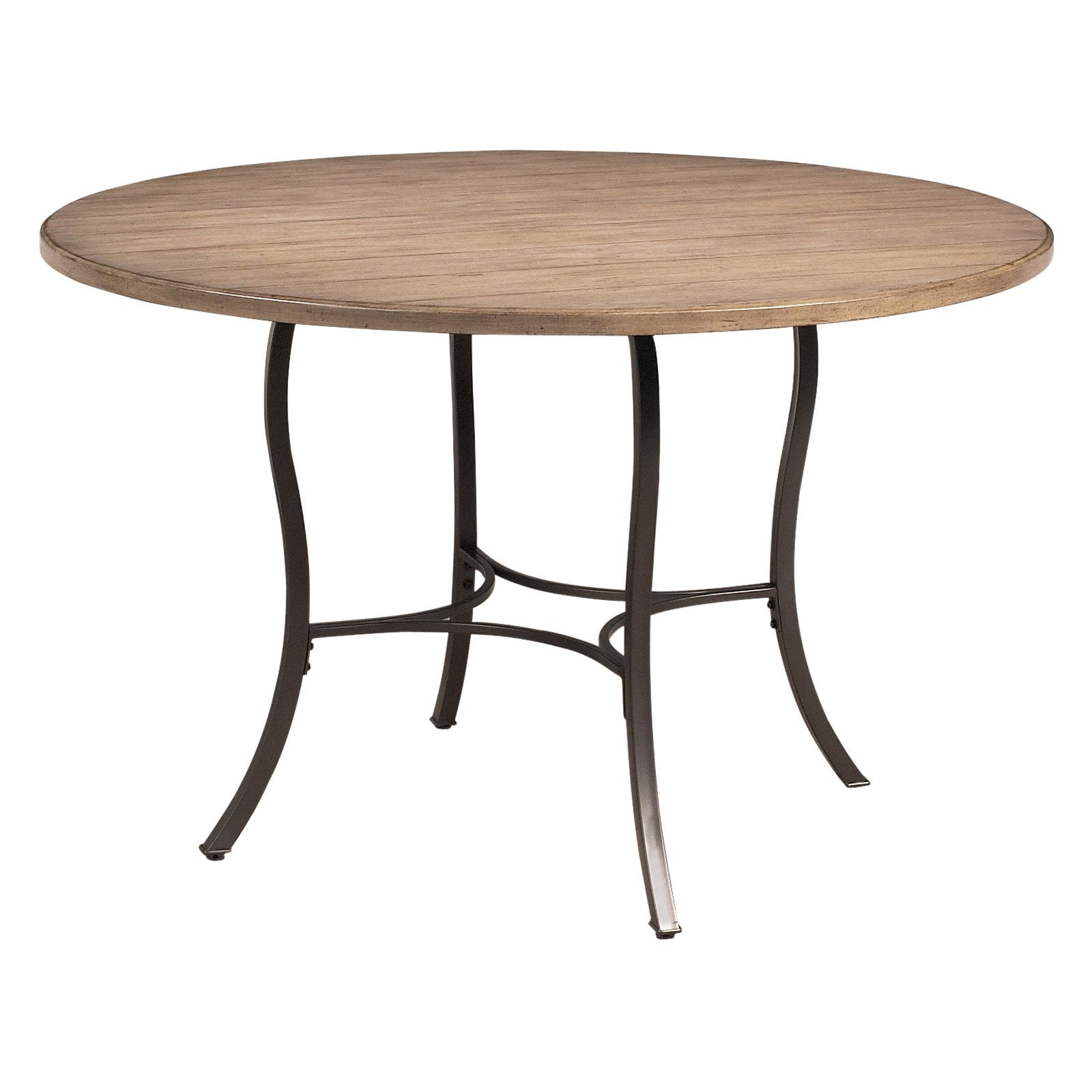Hilale Charleston Round Desert Tan Wood And Metal Dining Table