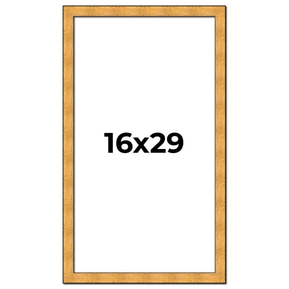 16x29 Frame Gold Rustic Solid Wood Picture Frame | 1.25 Inch Wide Moulding | Rustique Gold