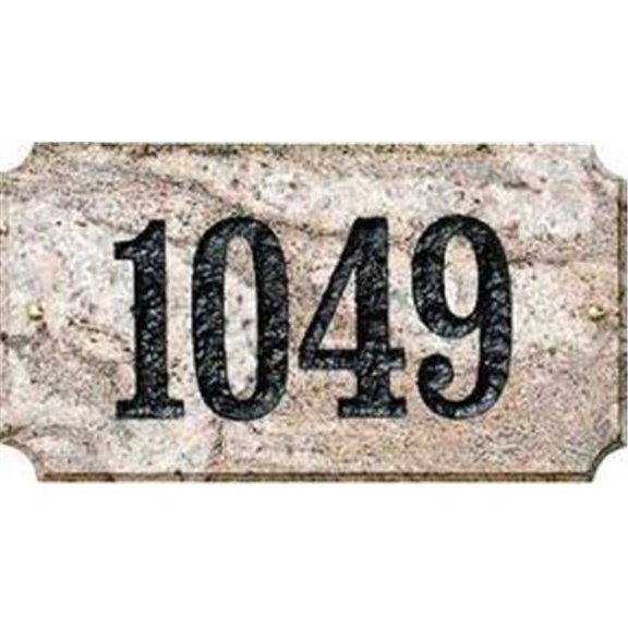 QualArc EXE-4702-SN 9 in. Executive Cut Corner Rectangle Sand Granite Natural Stone Color Solid Granite Address Plaque