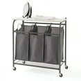 NeatFreak AU5479002X1EFST Rolling Triple Laundry Sorter with Ironing