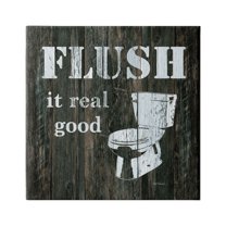Stupell Industries Flush It Real Good Phrase Vintage Rustic Toilet, 36 x 36, Design by Carol Robinson