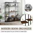 thumbnail image 4 of Harper & Bright Designs 5 Tier Bookcase Tall Bookshelf for Bedroom, Modern Rustic Storage Shelf with Metal Frame, Freestanding Display Accent for Living Room, Brown, 4 of 9