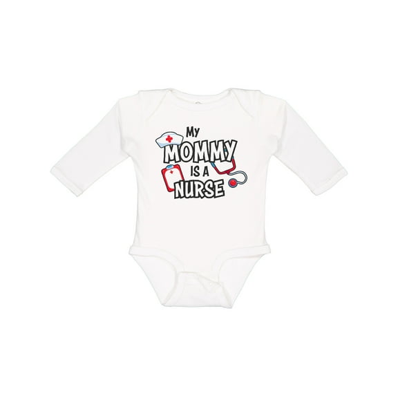 Inktastic My Mommy is a Nurse Boys or Girls Long Sleeve Baby Bodysuit
