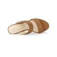 thumbnail image 4 of BLISSFUL STEP Women's Open Toe Chunky High Heel Slide Sandals Camel 7, 4 of 6