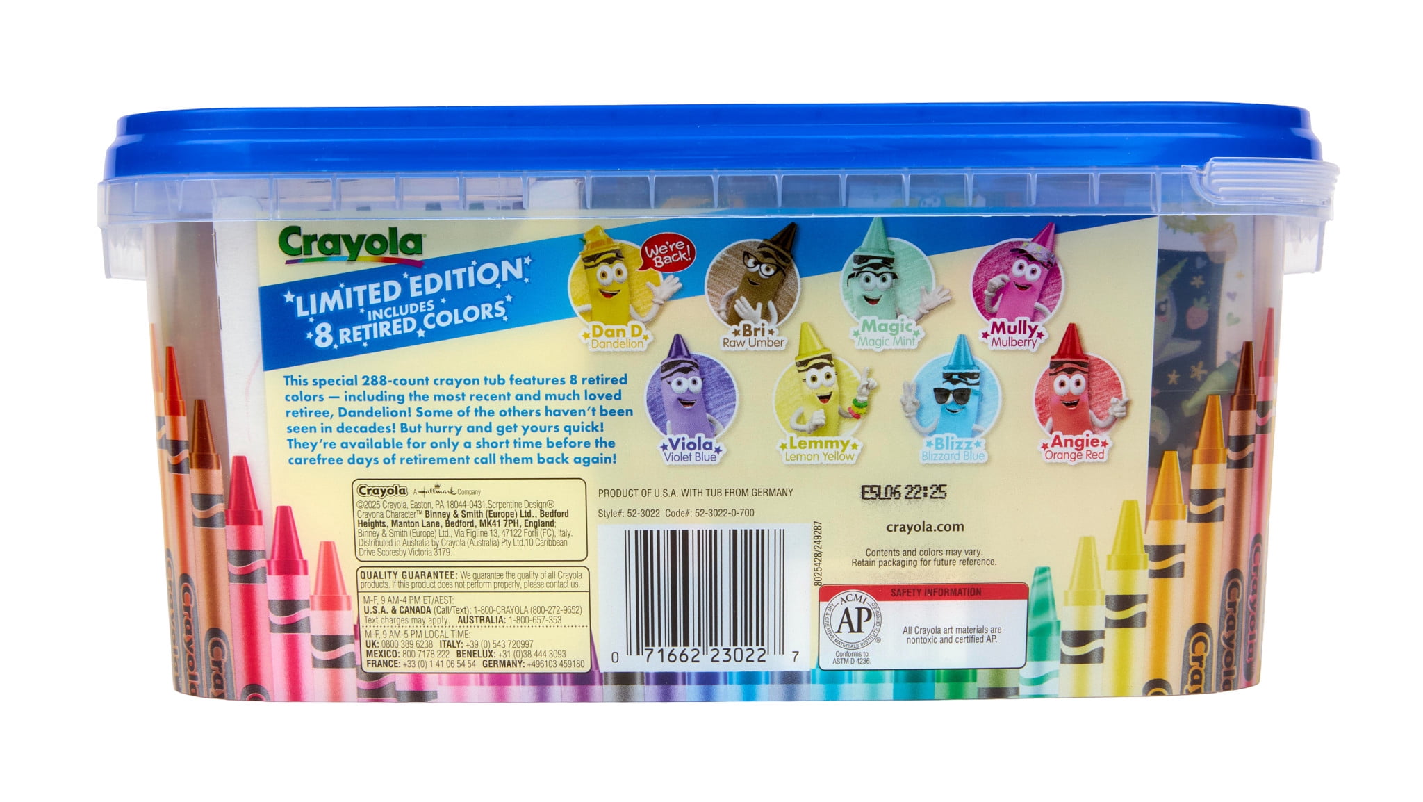 Crayola Crayon Tub, Limited Edition Retired Crayon Colors, 288ct, Classroom Must Haves for Teachers, Back to School, Bulk Art Supplies, Gift for Ages 3, 4, 5, 6