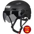thumbnail image 1 of Casco de bicicleta ILM E3-10L con luz LED recargable por USB, color negro, 1 of 7
