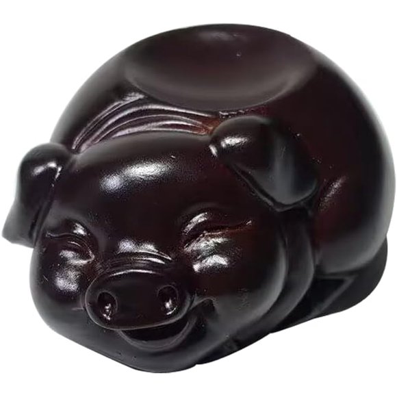 Fengtaike Support de Boule de Cristal en Résine en Forme de Cochon - Ornement Décoratif de Bureau à Domicile - Sphère d'Exposition sur Ce Support Mignon pour Boules de 30-50mm (Marron)