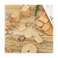 24Pcs Wooden Keychain Blanks, Engraving Blanks Wood Blanks Unfinished
