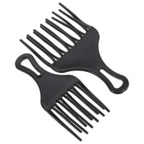MEIBUTYUP Black Plastic Hair Pick Comb for Detangling Thick Hair, Ideal for Salon and Personal Use, 2 Pieces Set