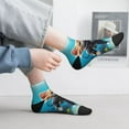 thumbnail image 4 of Salouo Underwater Diving Cat Pattern Unisex Middle Tube Socks,Middle-Finger Knee High Socks Over The Calf Tube Stocking Crew Stockings for Women and Men Tube Socks, 4 of 8