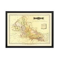 San Luis Potosi Mexico Mexico Art, 1886 Vintage Map of San Luis Potosi Mexico Mexico History Wall Decor Gift, Old San Luis Potosi Mexico Map - 36" x 24" Black Framed Print