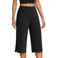 thumbnail image 2 of Nestiefly Pedal Pushers for Women Summer High Waisted Straight Knee Length Leg Petite Capris Stretch Cropped Trousers with Pockets 2026 Black M, 2 of 6