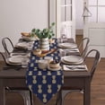 thumbnail image 3 of Summer Pineapple Triangle Table Runners Long Dresser Scarves Table Decoration for Wedding Party/Graduation Ceremony/Banquet Tropical Fruit Geometric Navy Blue, 3 of 7