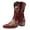 Red, variant on Cowboy Boots for Women Ankle Cowgirl Boots Western Flower Embroidered Heel Stitched Retro Boots