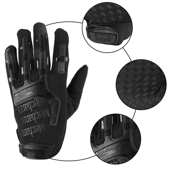 Guantes Tácticos De Combate Del Ejército Para Hombre, Guantes Militares De Camuflaje Con Dedos Completos, Color Negro, XL