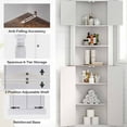 thumbnail image 4 of LAUSAINT HOME 67.7'' Tall Corner Cabinet, Corner Storage Cabinet with Barn Door Design & Adjustable Shelves, White, 4 of 7
