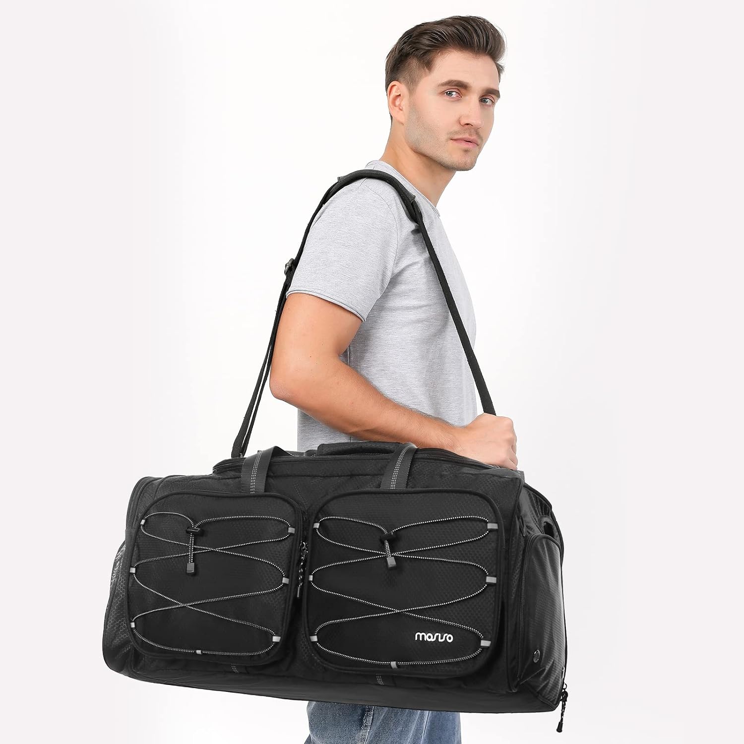 Mosiso Baseball Bag, Large Capacity Catchers Gear Bag Baseball Bat Bag with Shoe Compartment Baseball Shoulder bag with Handle for Men Women for Baseball Gear