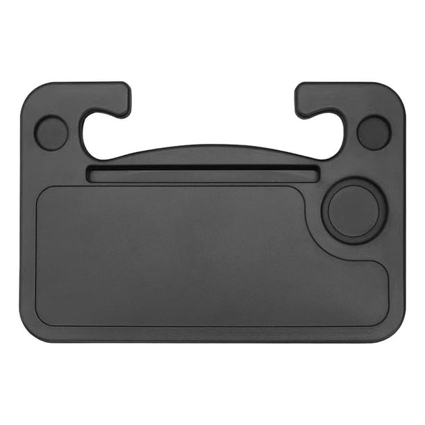 Bandeja genérica para volante de coche, accesorios de viaje para coche, bandeja ligera para comida. L Negro Ranurado