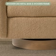 thumbnail image 3 of WestinTrends Alexandria Mid-Century Modern Sherpa Swivel Barrel Accent Chair (Set of 2), Camel, 3 of 7
