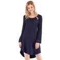 thumbnail image 4 of XBASW Women's Nightgown Long Sleeve Nightshirt Crewneck Sleepwear Loose Pajama Dress Spring Summer Loungewear S-XXL, 4 of 9