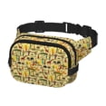 thumbnail image 2 of Fuzoiu Ethnic African Print Unisex Square Double Layer Waist Bag,Crossbody Fanny Pack Travel Workout Accessory, 2 of 9